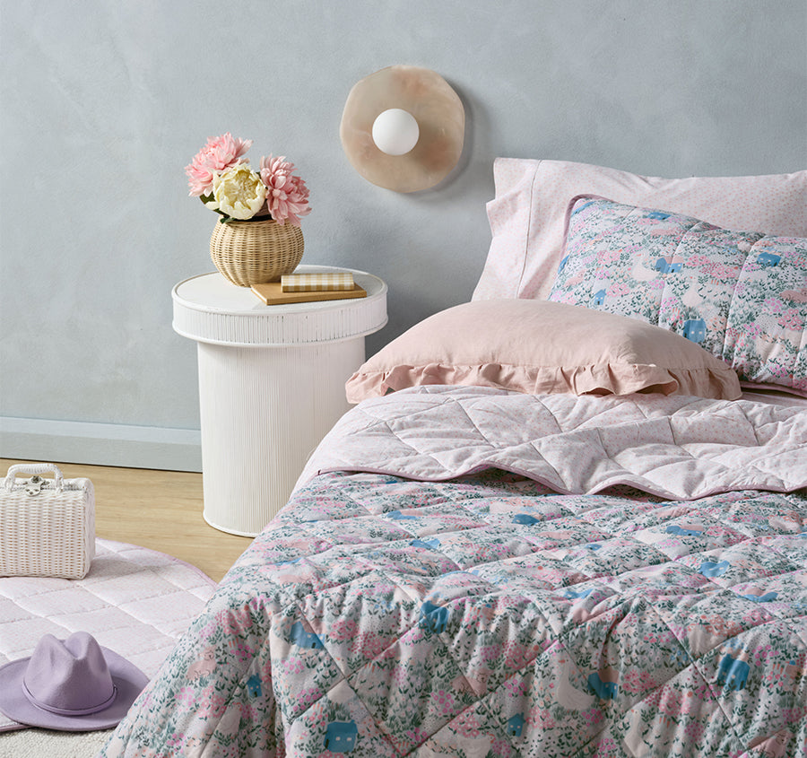 Lottie Single to King Single Bed Coverlet Set Multi