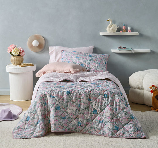 Lottie Single to King Single Bed Coverlet Set Multi
