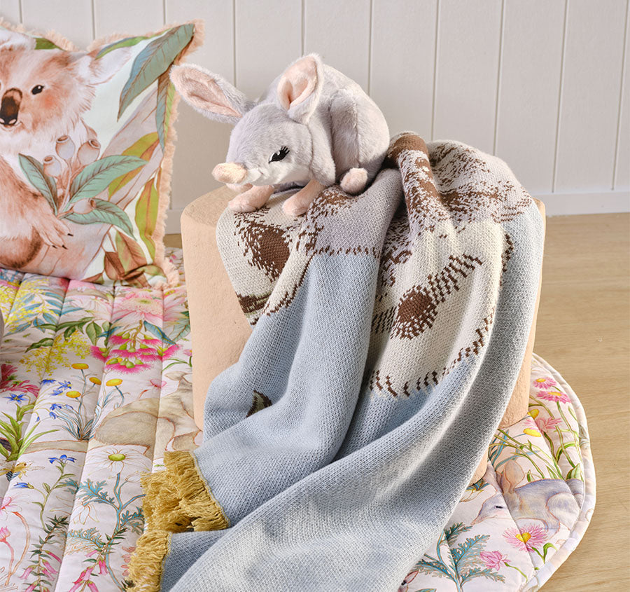Novelty Filled Cushion Bonnie Bilby Grey
