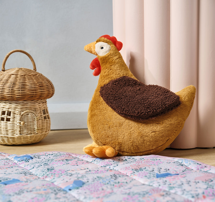 Novelty Filled Cushion Hettie Hen Brown