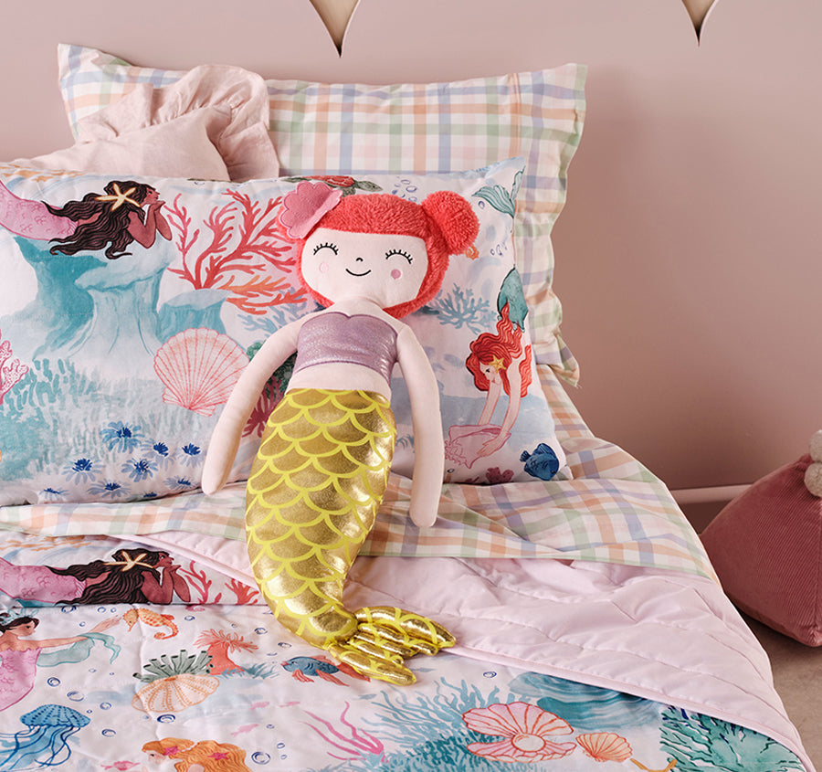 Novelty Filled Cushion Marielle Mermaid Gold