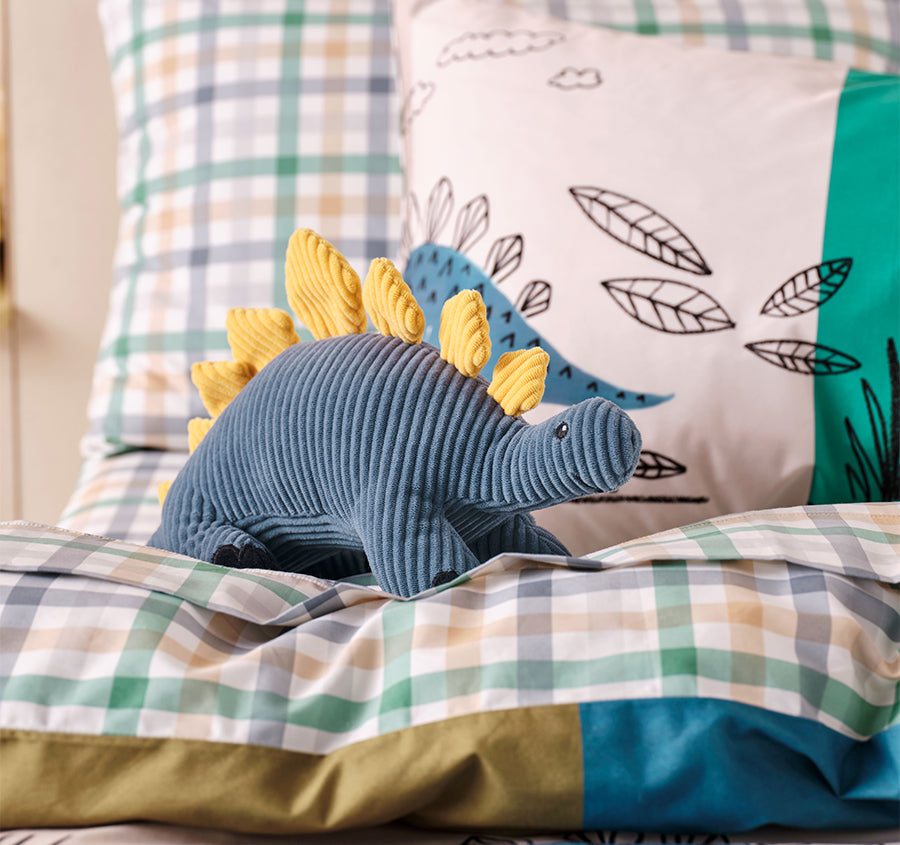 Novelty Filled Cushion Sal Stegosaurus Blue