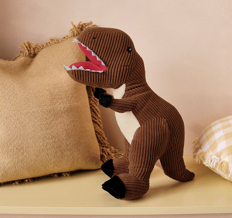 Novelty Filled Cushion Tex T-Rex Brown