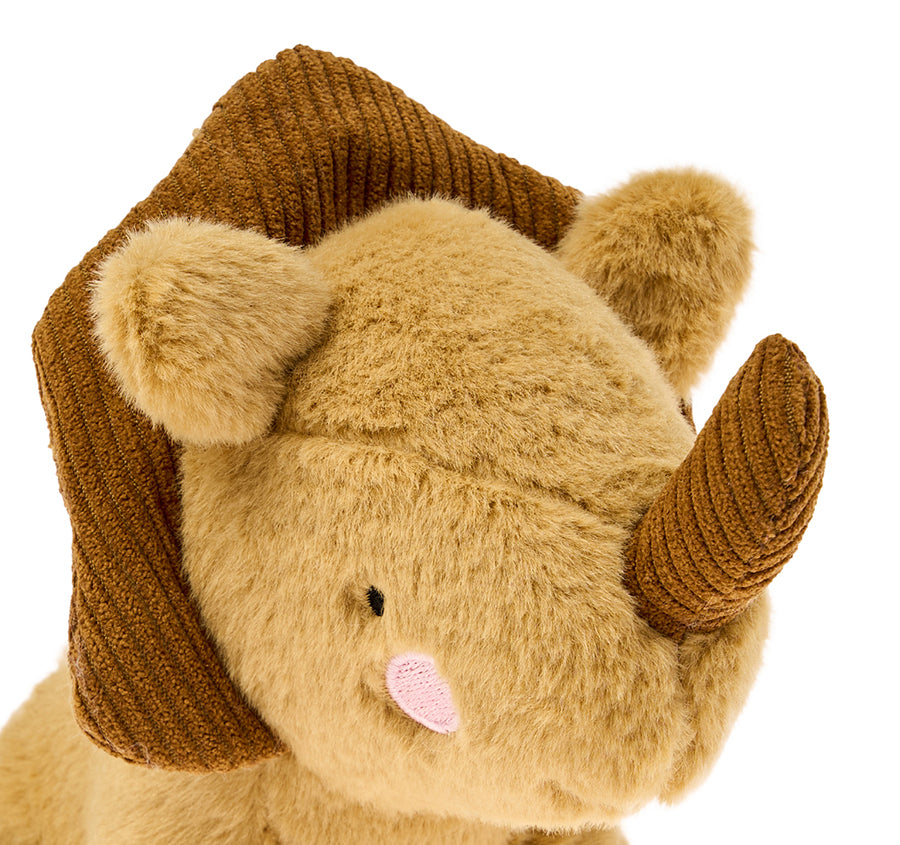 Novelty Filled Cushion Trevor Triceratops Brown
