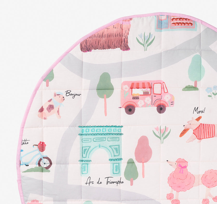 Petite Paris 120cm Round Playmat Pink