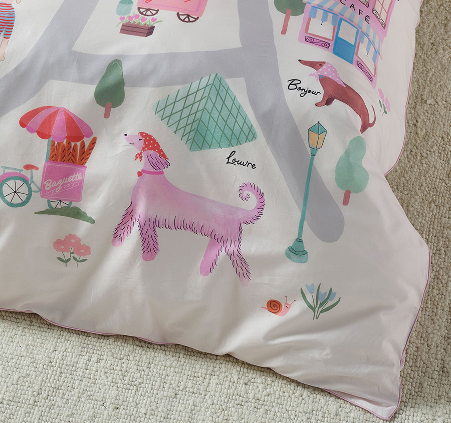 Petite Paris Quilt Cover Set Range Pink