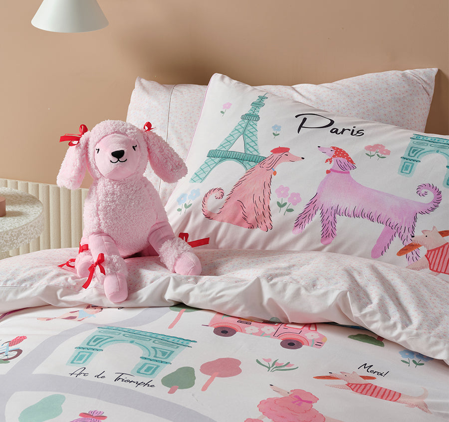 Petite Paris Quilt Cover Set Range Pink