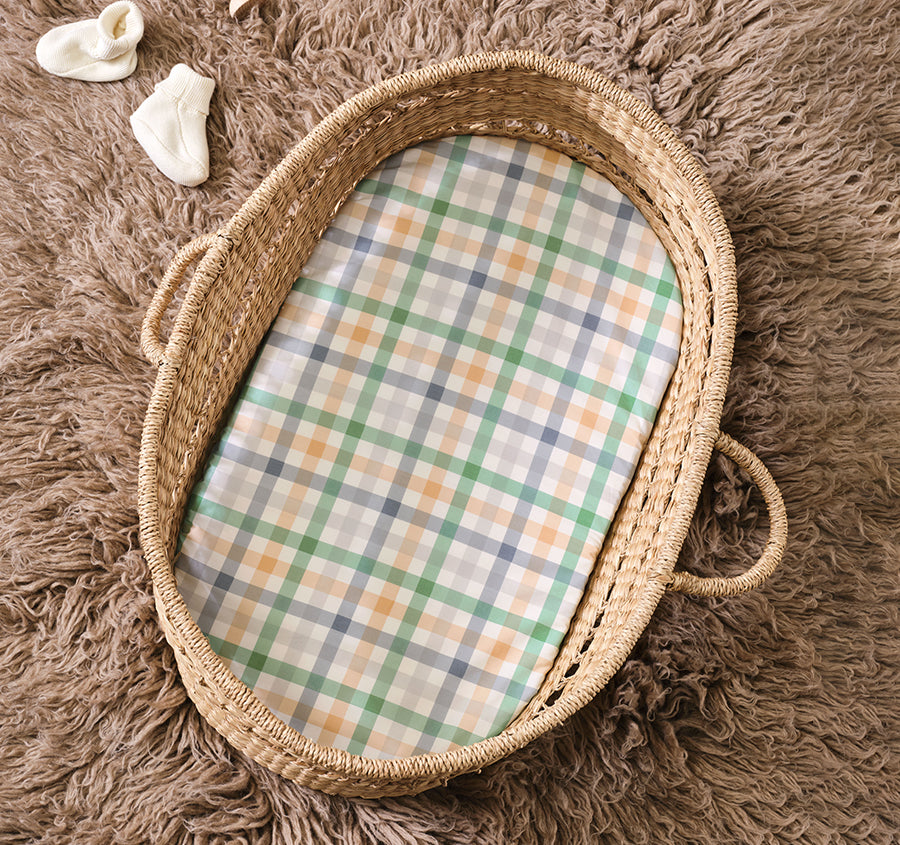 Playground 2 Piece Bassinet Fitted Sheets Green