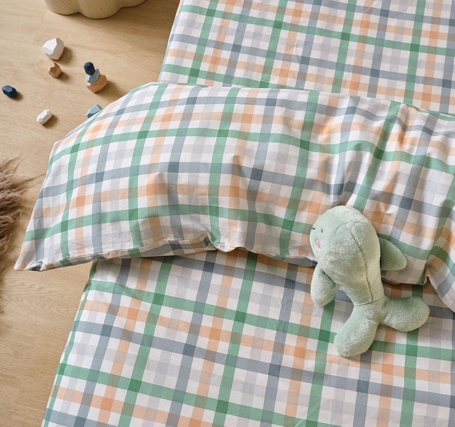 Playground Cot Quilt Cover Green