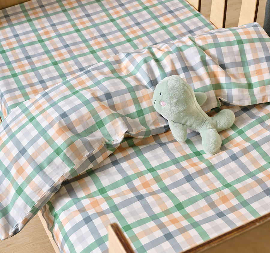 Playground Cot Quilt Cover Green