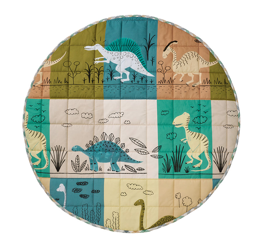 Prehistoric Patchwork 120cm Round Playmat Multi