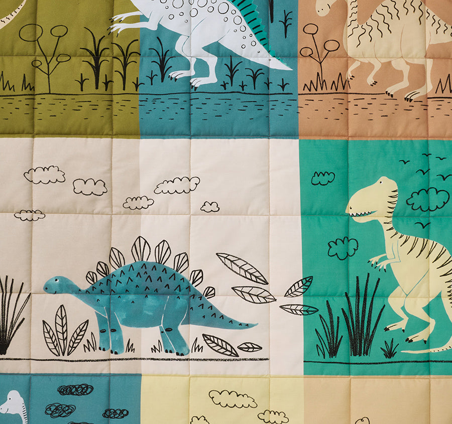 Prehistoric Patchwork 120cm Round Playmat Multi