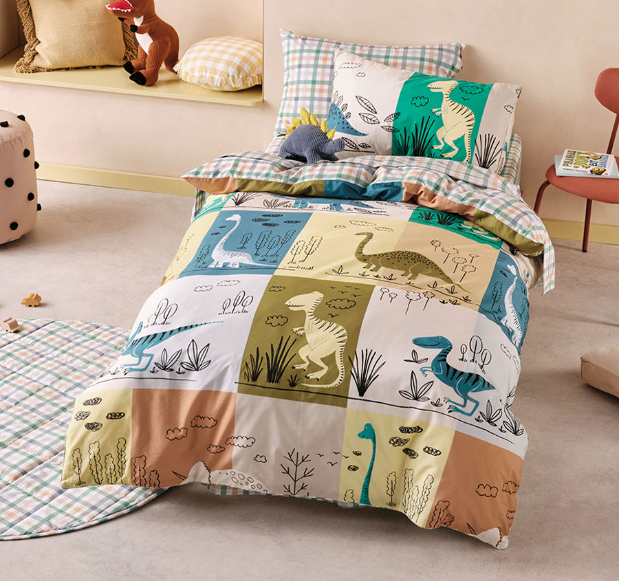 Prehistoric Patchwork Quilt Cover Set Range Multi