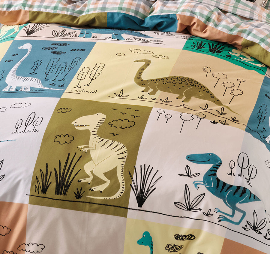 Prehistoric Patchwork Quilt Cover Set Range Multi