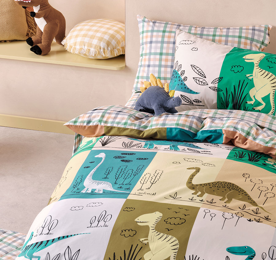 Prehistoric Patchwork Quilt Cover Set Range Multi