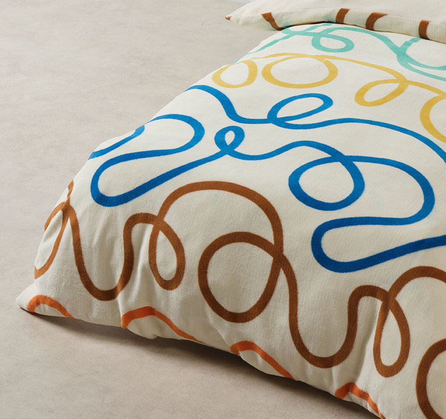 Squiggle Fleece Quilt Cover Set Range