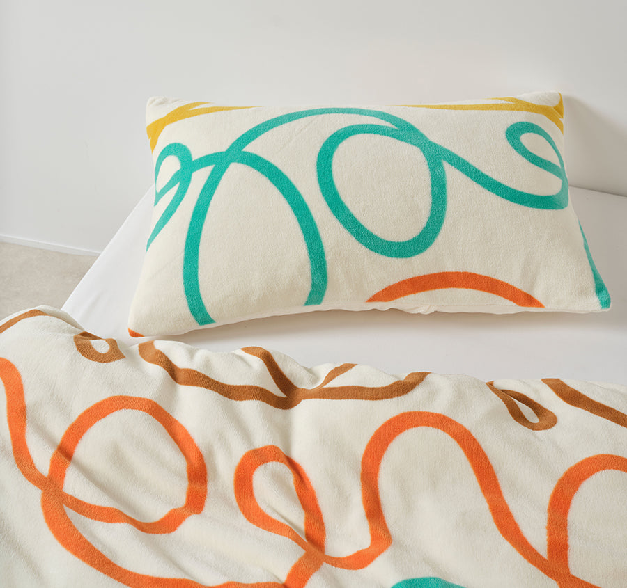 Squiggle Fleece Quilt Cover Set Range
