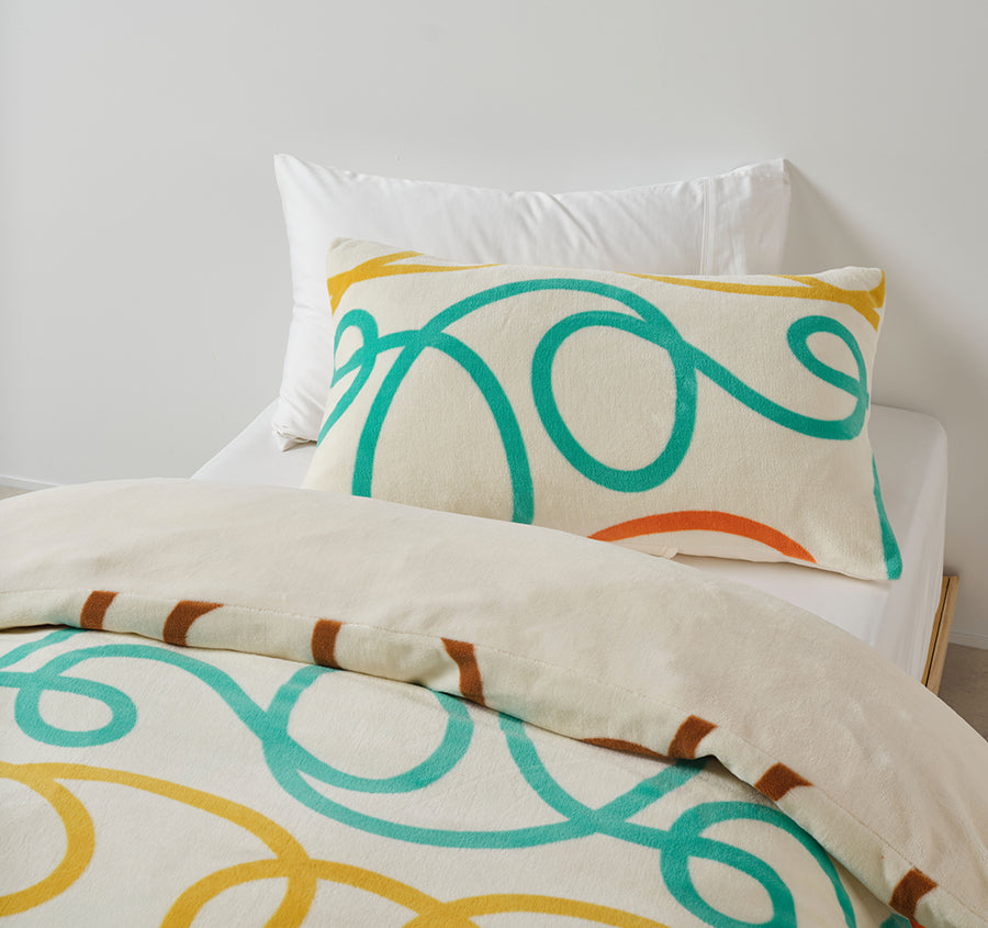 Squiggle Fleece Quilt Cover Set Range