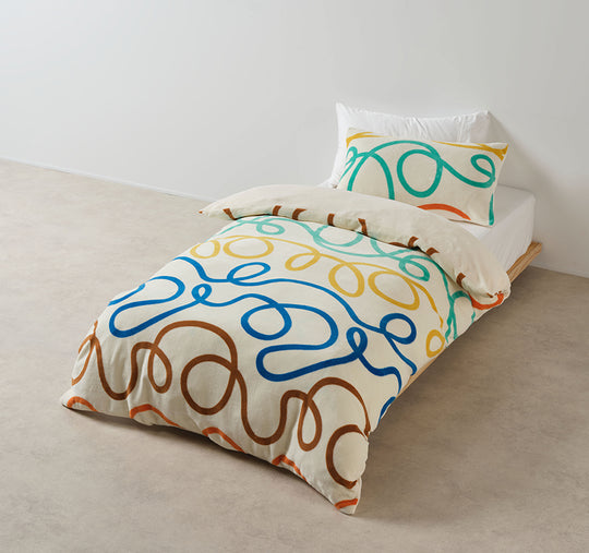 Squiggle Fleece Quilt Cover Set Range