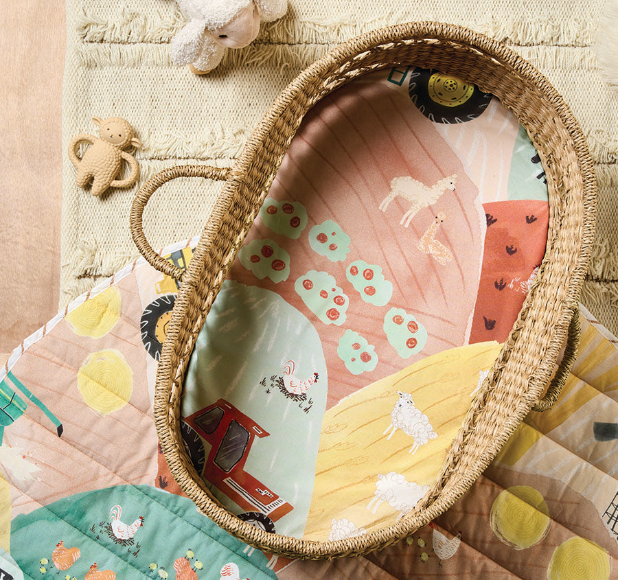 Sunset Harvest 2 Piece Bassinet Fitted Sheets Rust