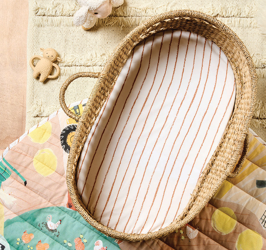 Sunset Harvest 2 Piece Bassinet Fitted Sheets Rust