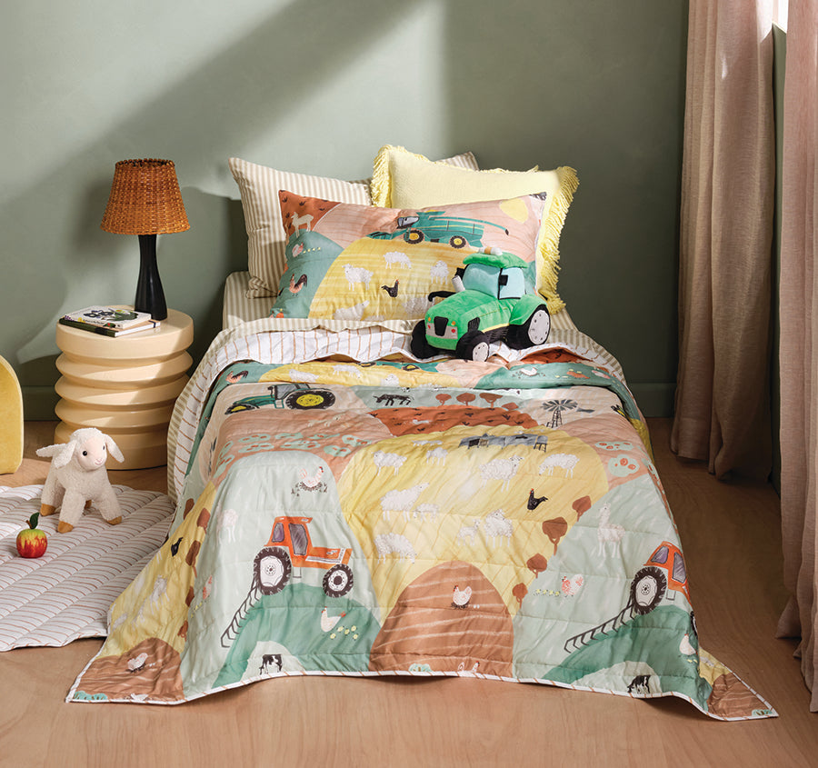 Sunset Harvest Coverlet Set Rust