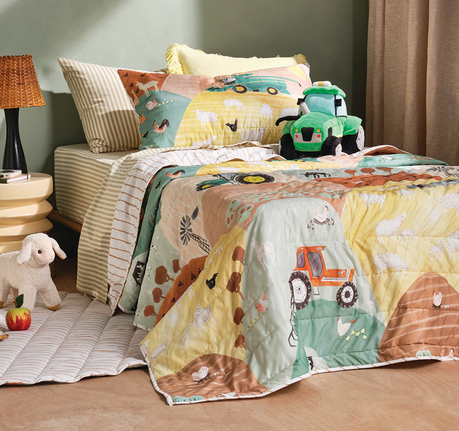 Sunset Harvest Coverlet Set Rust