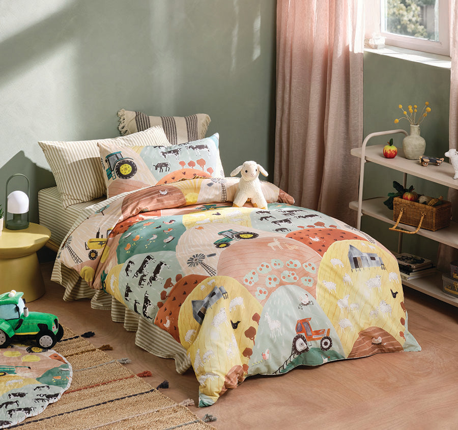 Sunset Harvest Quilt Cover Set Range Rust