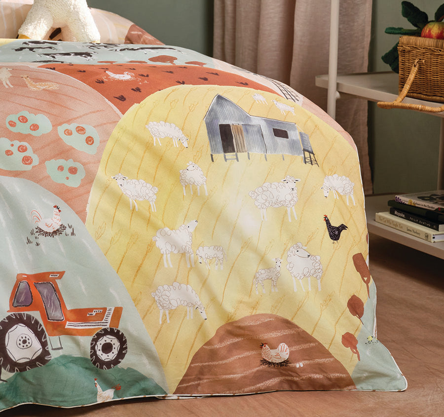 Sunset Harvest Quilt Cover Set Range Rust