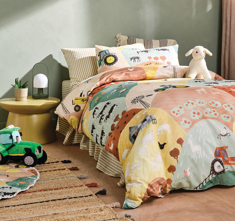 Sunset Harvest Quilt Cover Set Range Rust