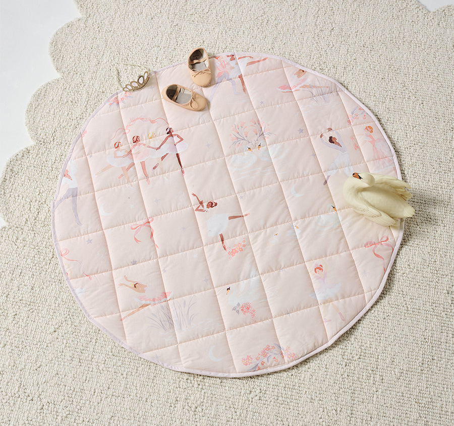 Swan Lake 120cm Round Playmat Blush