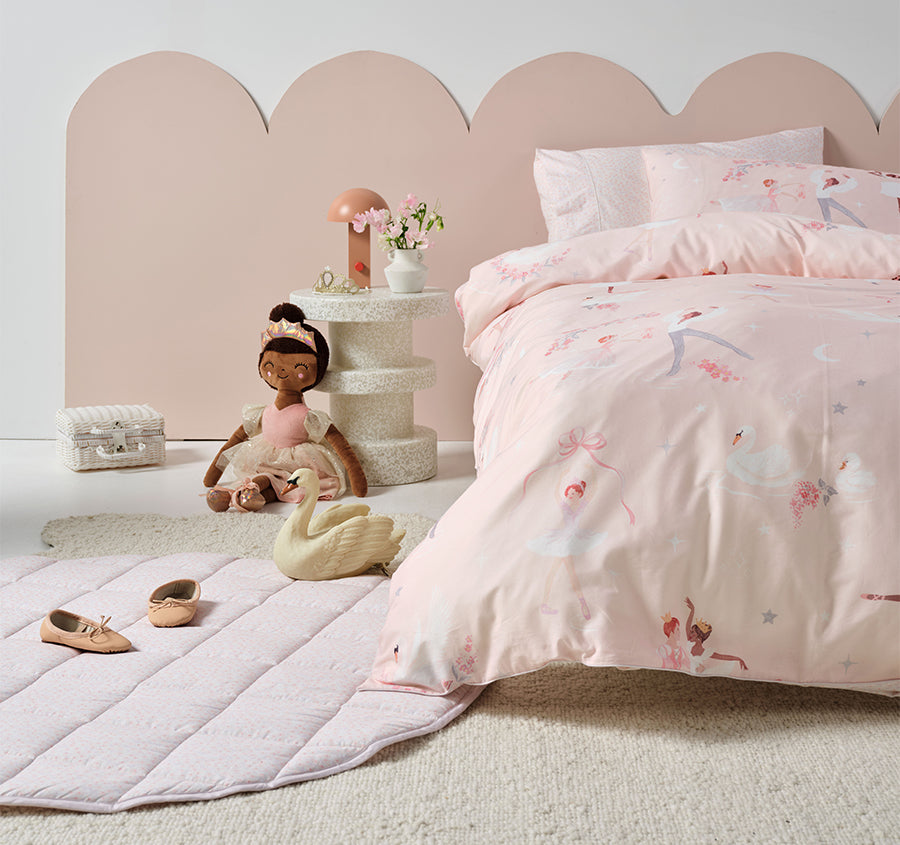 Swan Lake Quilt Cover Set Range Blush