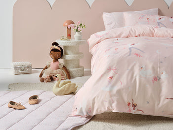 Swan Lake Quilt Cover Set Range Blush