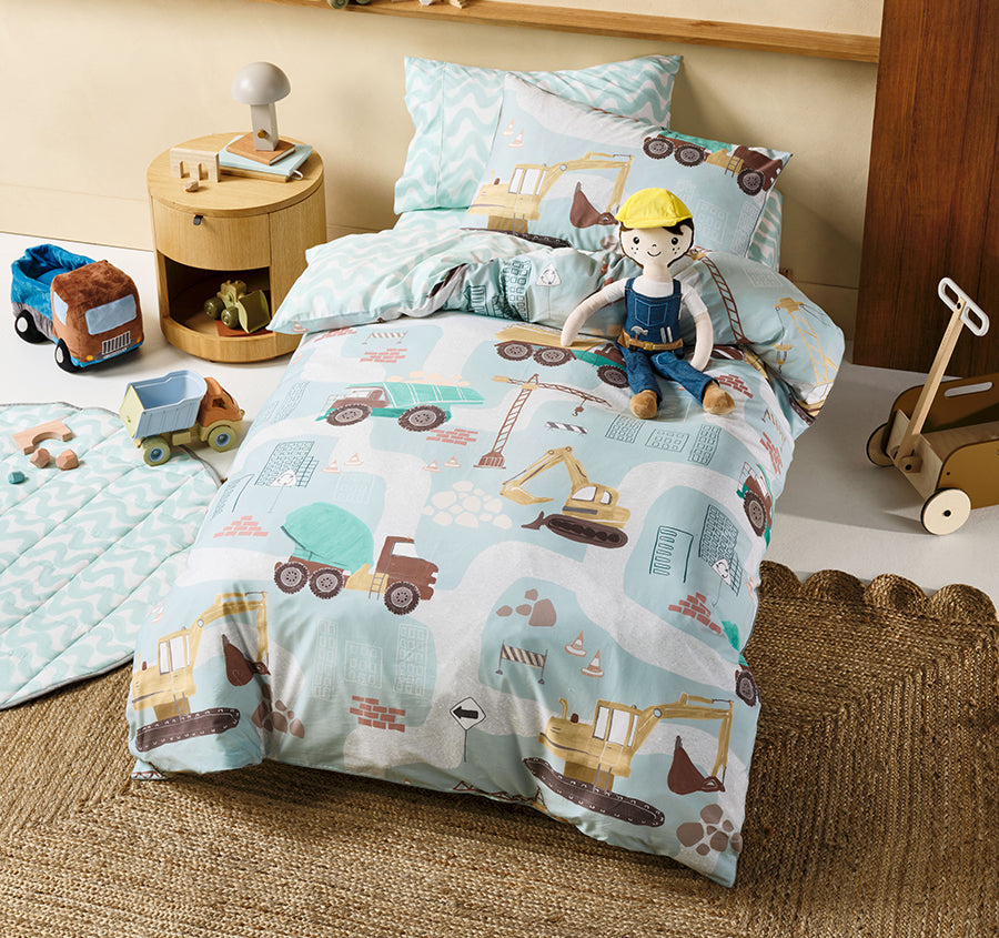 The Big Build Quilt Cover Set Range Teal