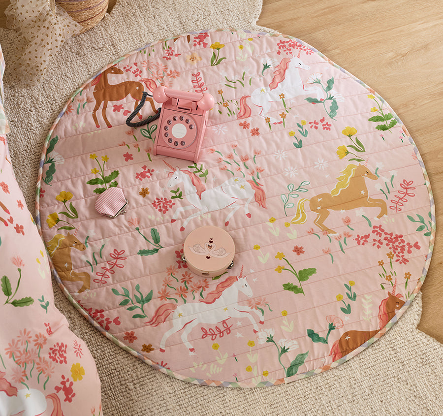 Unicorn Fields 120cm Round Playmat Multi