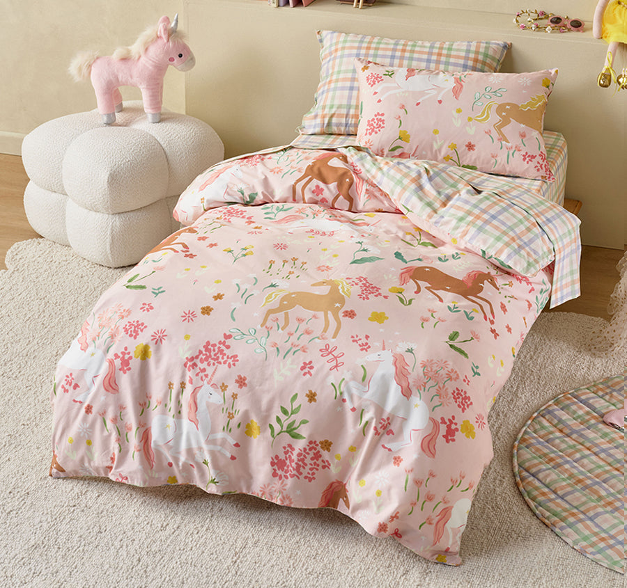 Unicorn Fields Quilt Cover Set Range Multi