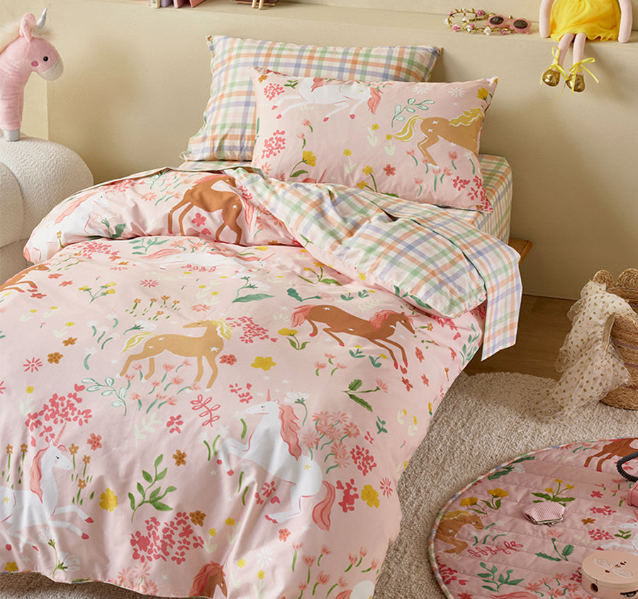 Unicorn Fields Quilt Cover Set Range Multi