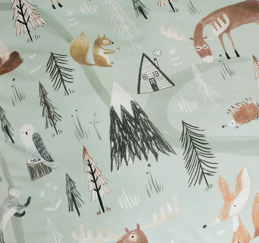 Woodland Winter Quilt Cover Set Range Green