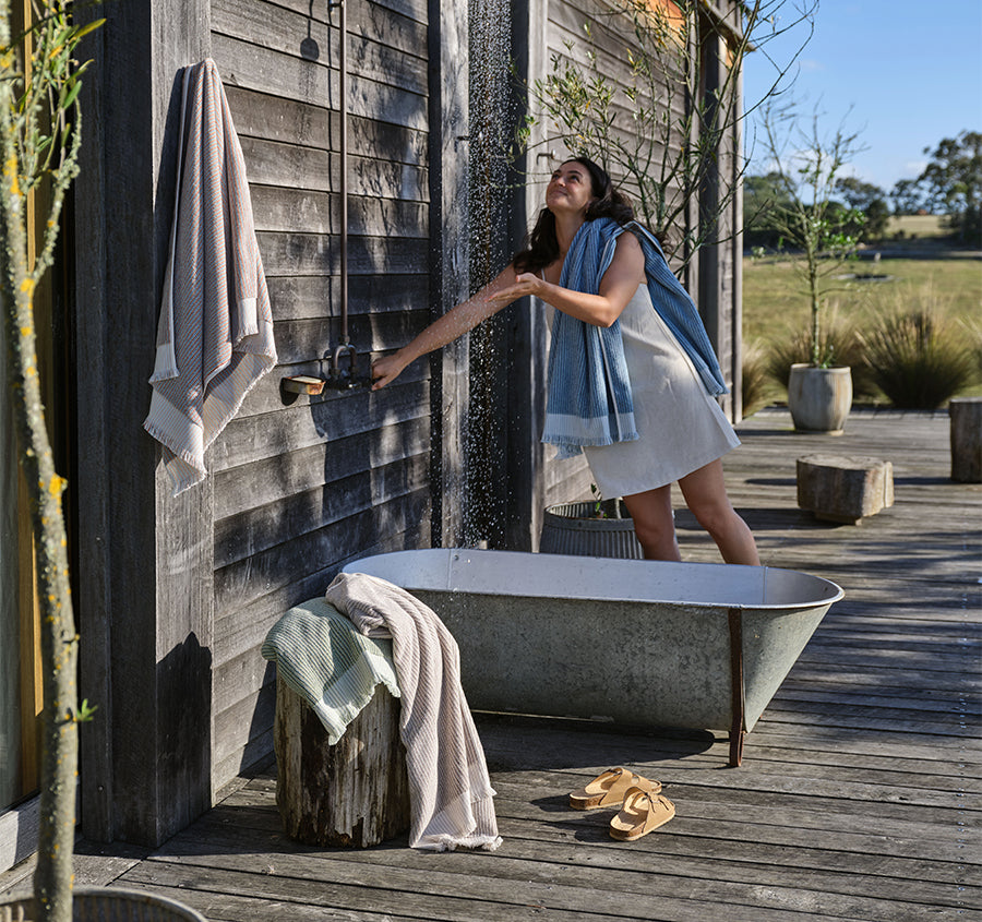 Alara 580GSM Cotton Bath Towel Range Pebble