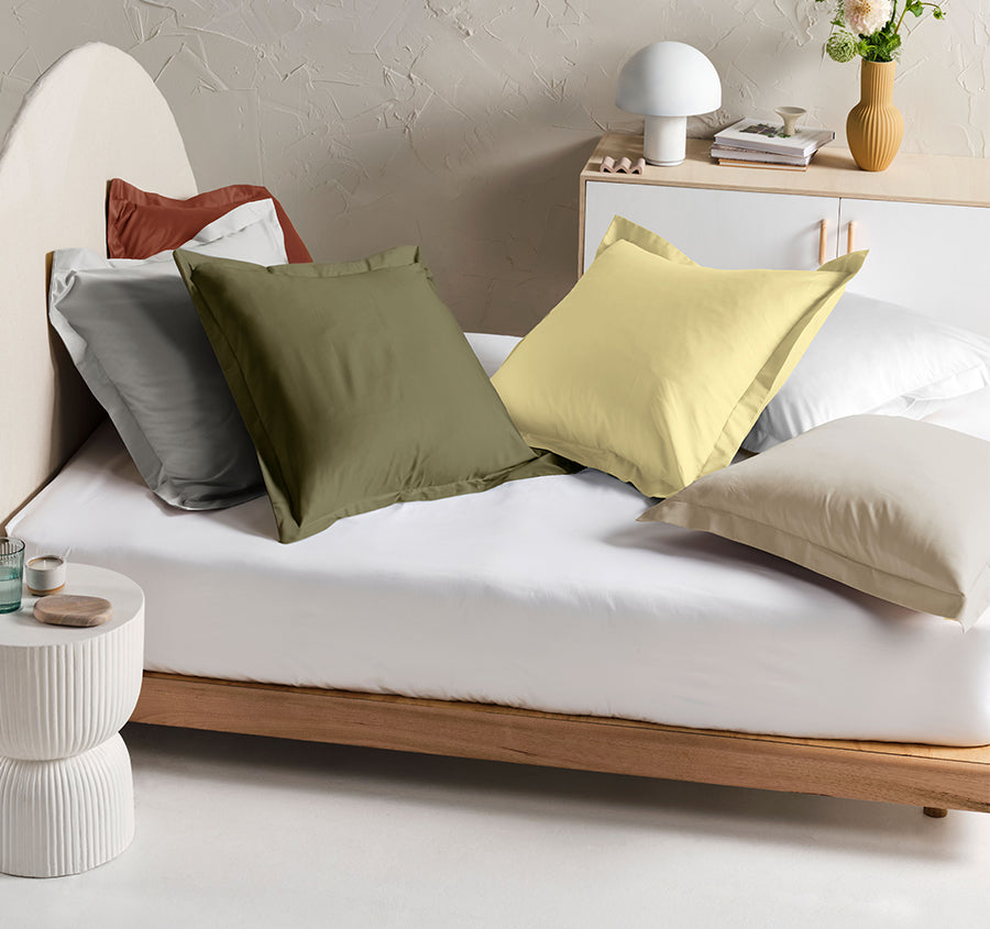 Hotel Augusta 500THC Cotton Sateen European Pillowcase Daffodil