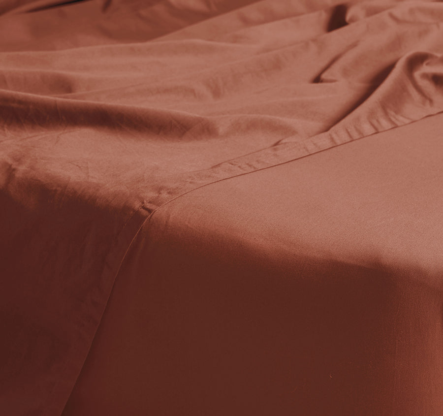 Hotel Augusta 500THC Cotton Sateen Mega Fitted Sheet Range Brick