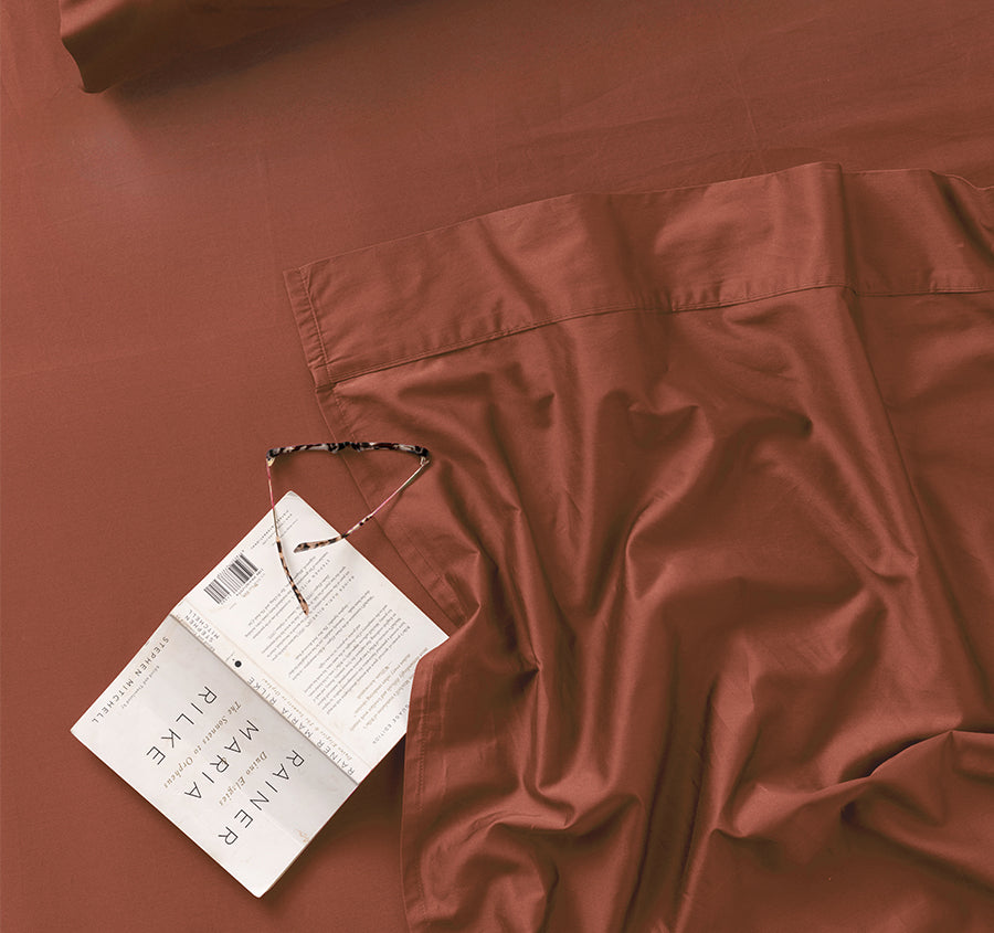 Hotel Augusta 500THC Cotton Sateen Mega Sheet Set Range Brick