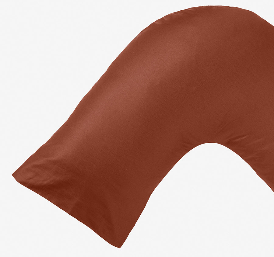 Hotel Augusta 500THC Cotton Sateen V-Shape Pillowcase Brick