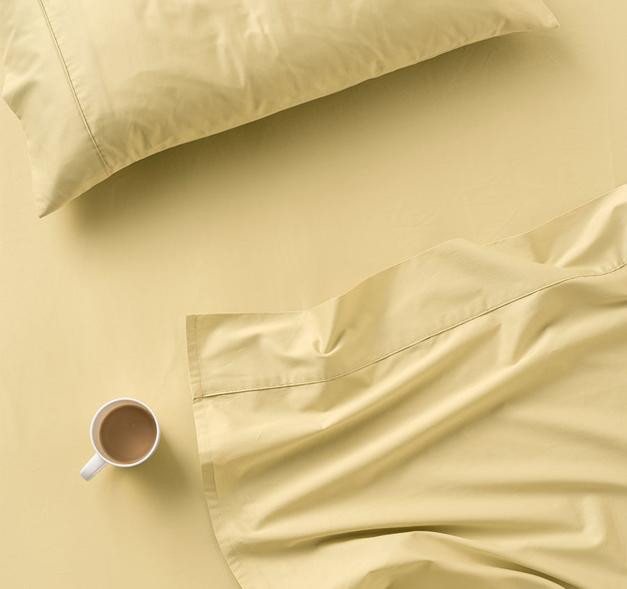 Hotel Augusta 500THC Cotton Sateen Mega Sheet Set Range Daffodil
