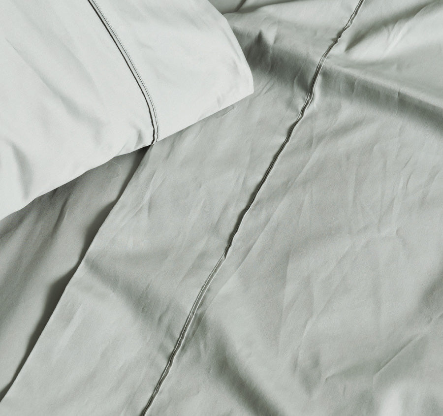 Hotel Augusta 500THC Cotton Sateen Mega Sheet Set Range Green Gum