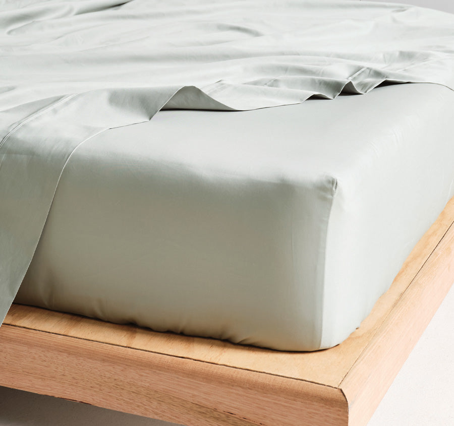 Hotel Augusta 500THC Cotton Sateen Mega Sheet Set Range Green Gum