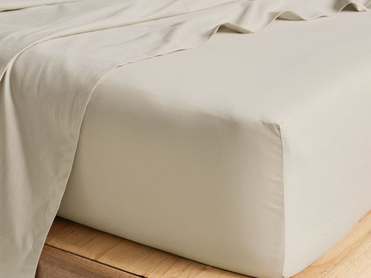 Hotel Augusta 500THC Cotton Sateen Mega Fitted Sheet Range Natural