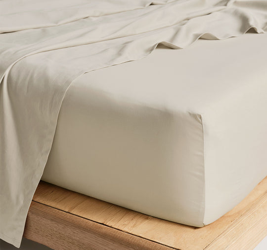 Hotel Augusta 500THC Cotton Sateen Mega Fitted Sheet Range Natural
