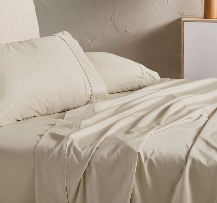 Hotel Augusta 500THC Cotton Sateen Mega Sheet Set Range Natural