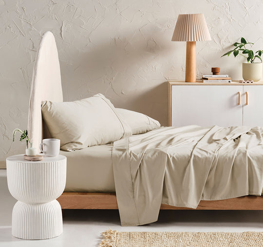 Hotel Augusta 500THC Cotton Sateen Mega Sheet Set Range Natural